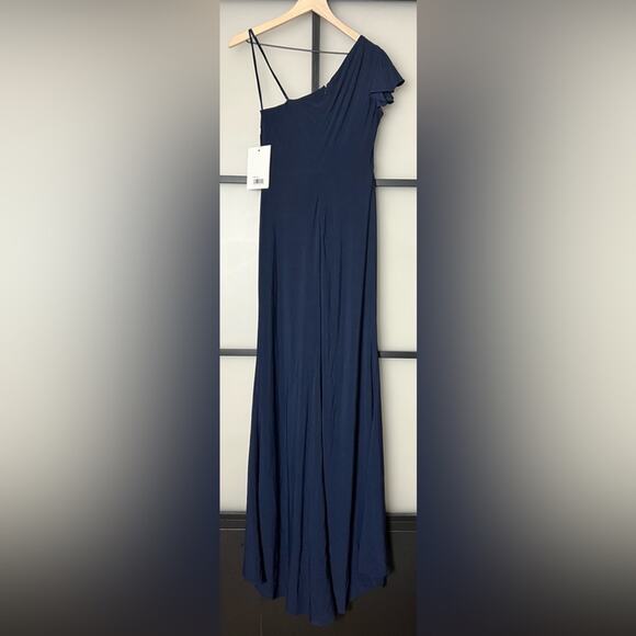 NWT Mac Duggal Ruffled One Shoulder Draped Gown Size 2 - Picture 3 of 10